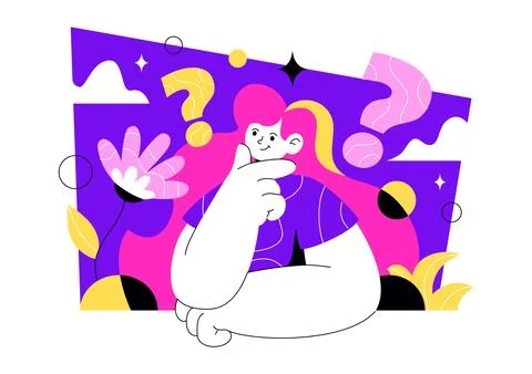 Thinking Vector Illustration Featuring Thoughtful Person, Creative Mindset,.. Stock Illustration
