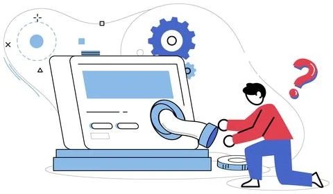 Thinking vector illustration. Reflective intelligence is beacon in sea inform Stock Illustration
