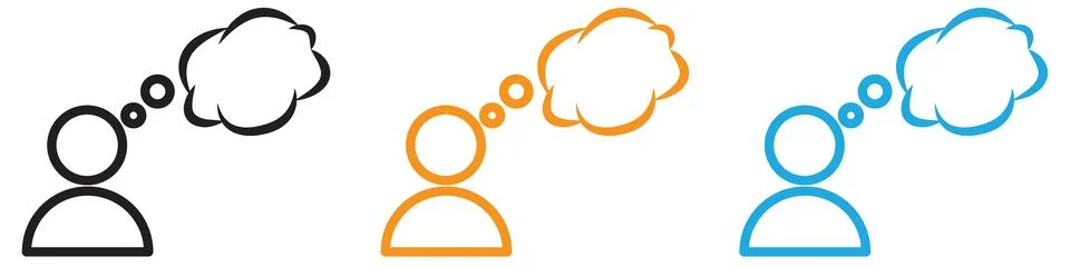 Thinking vector logo set collection for web app ui 스톡 일러스트