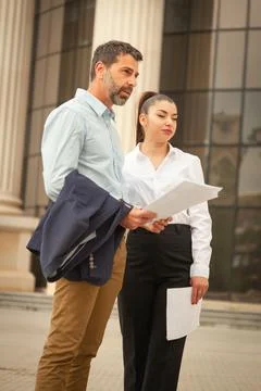 Thinking while standing Stock Photos
