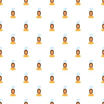 Thinking woman characters seamless repeating pattern background Stock-Illustration