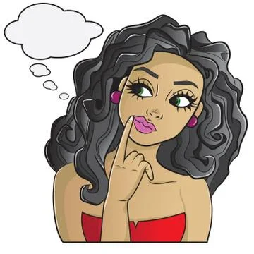 Thinking woman Stock Illustration