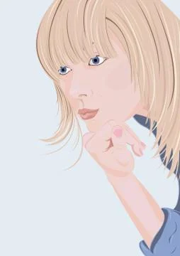 Thinking woman Stock Illustration
