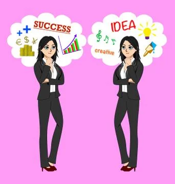 Thinking Woman Stock Illustration