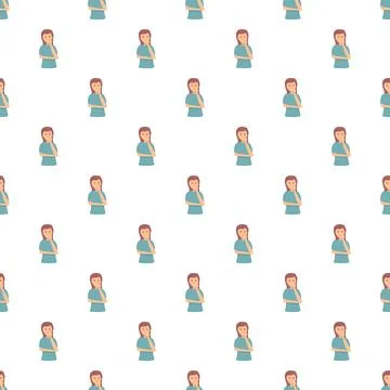Thinking woman pattern creating a seamless background design Illustrazione stock