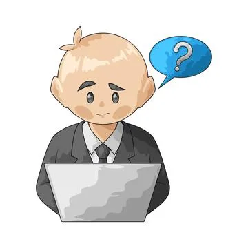 Thinking worker illustration Stock Illustration