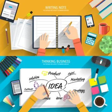 Thinking Writing Stock Illustration