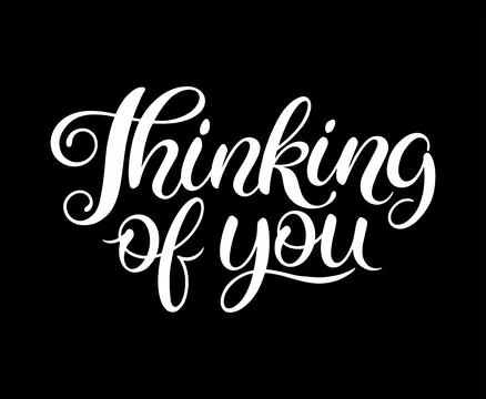 Thinking of you calligraphy vector illustration Stock Illustration