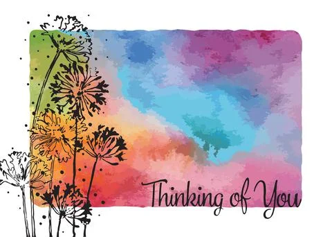 Thinking of you card Stock Illustration