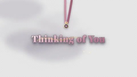 Thinking of you graphic with sparkles and necklace design Stock Footage 344636572