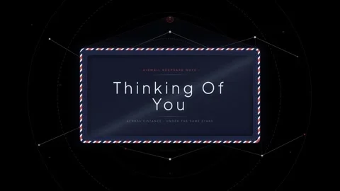Thinking of you keepsake note design with decorative border Stock Footage 344567788