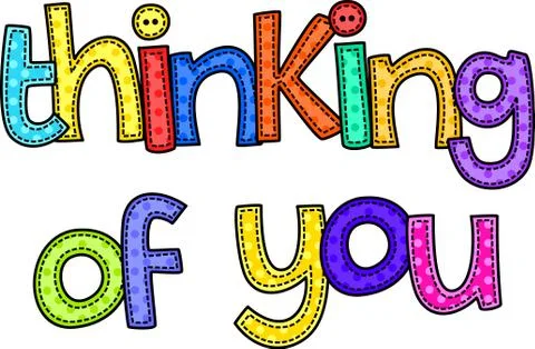 Thinking of You Stitch Text Stock-Illustration