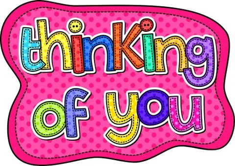 Thinking of You Stitch Text Stock-Illustration