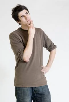 Thinking young man Stock Photos