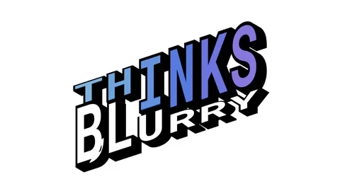 THINKS vs BLURRY, 3D Text Animation in Isometric View with Opposite Word Motion Stock Footage 314264123