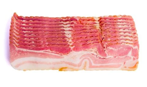 Thinly sliced bacon slices Stock Photos