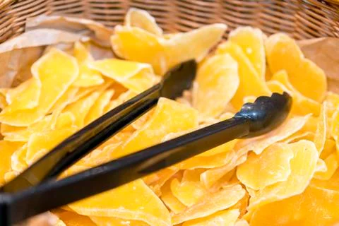 Thinly sliced dried pineapple Stock Photos