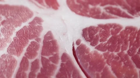 Thinly sliced jerky bacon closeup Stock Footage 131732526