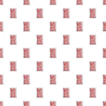 Thinly sliced raw meat in vacuum packaging pattern Illustrazione stock