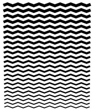 Thinner and thicker wavy, zig-zag horizontal line elements Stock Illustration