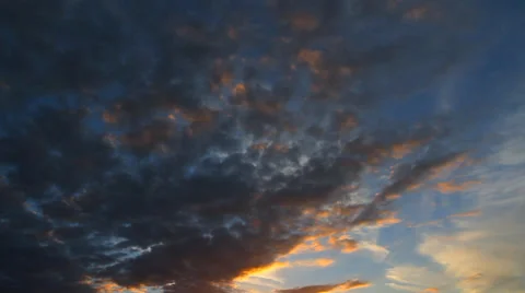 Thinning clouds at sunset Stock Footage 36552170