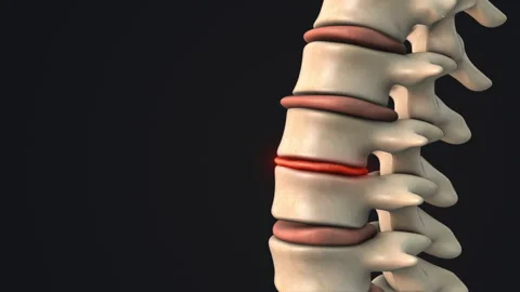 Thinning disc in the human spine Video stock 274332670
