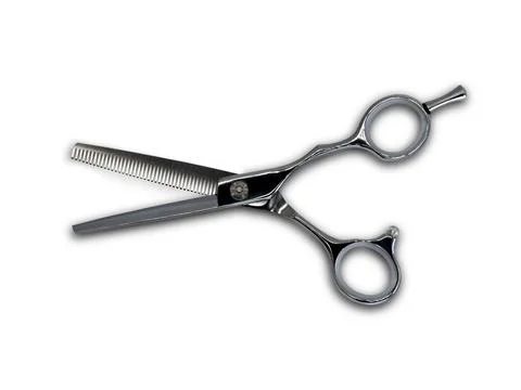 Thinning scissors isolated on white background Stockfoto's