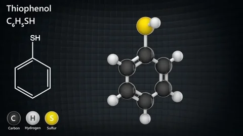 Thiophenol. C6H5SH. Seamless loop. Stock Footage 154399495