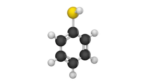 Thiophenol. C6H5SH. Seamless loop. White background Stock Footage 154399530
