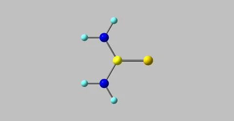 Thiourea molecular structure isolated on grey Stock Illustration
