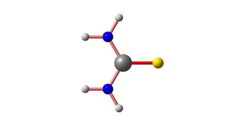 Thiourea molecular structure isolated on white Stock Illustration