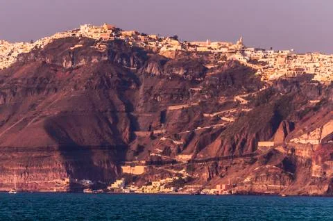 Up to Thira, Santorini. Stock Photos