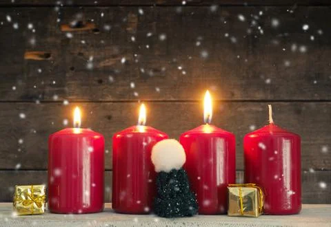 Third Advent, Christmas or Advent background Stock Photos