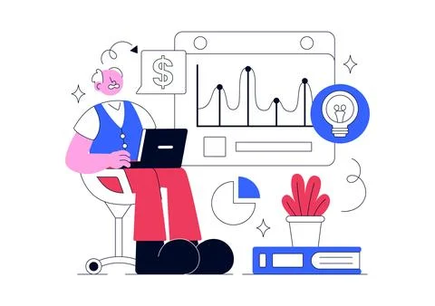 Third Age Entrepreneurs Vector Illustration Featuring Small Business Growth.. Stock Illustration