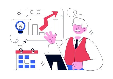 Third Age Entrepreneurs Vector Illustration Featuring Small Business Growth.. Stock Illustration