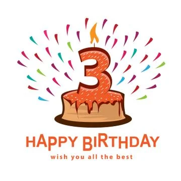 Third birthday illustration Stock Illustration