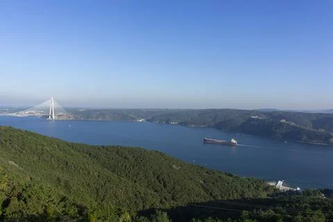 Third bridge and ship Stock Photos