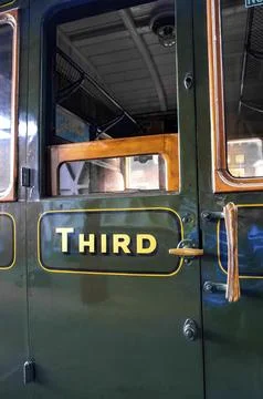 Third Class Carriage Door and Window Stock Photos