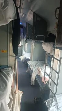 Third class night train in India Stock Photos