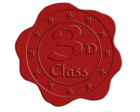 Third class red wax seal Stock Illustration