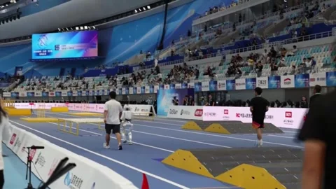 Third day of World Humanoid Robot Games in Beijing, Beijing, CN - 24 Aug 2026 Stock Footage 343404951