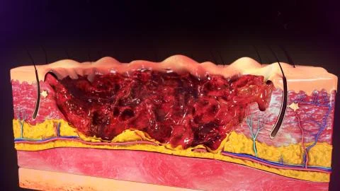 Third degree burn Stockillustratie