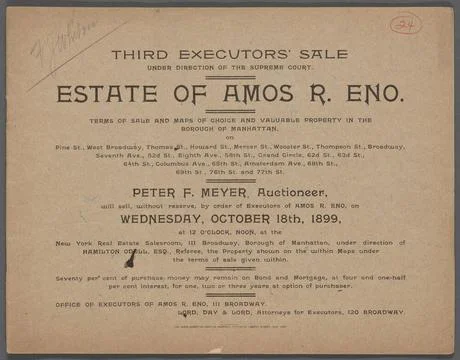 Third Executor s Sale under direction of the Supreme Court. Estate of Amos... Stock Photos