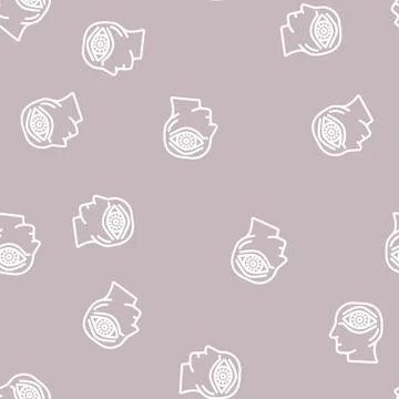 Third eye line vector seamless pattern Illustrazione stock
