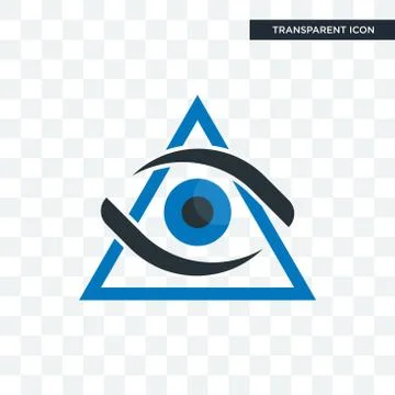 Third eye vector icon isolated on transparent background, third eye logo desi Stock Illustration