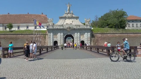 Third gate of Alba Carolina Citadel, Romania Stock Footage 71875990
