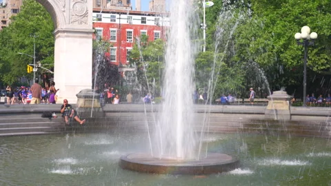 Third Heat Wave affected in Washington Square Park in New York City on 2024 Video stock 279863065
