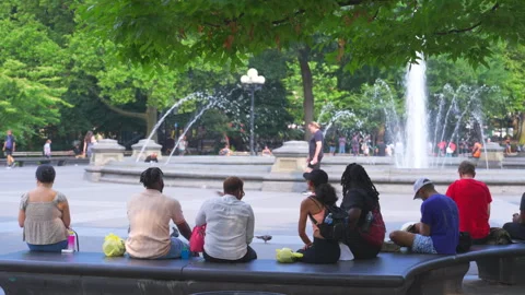 Third Heat Wave affected in Washington Square Park in New York City on 2024 Stock-Footage 279867075