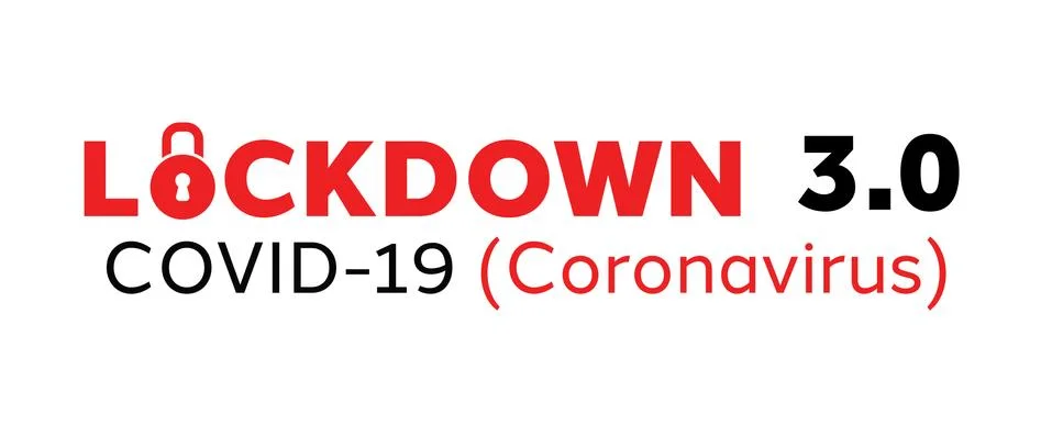 Third Lockdown or lockdown 3.0 due to rapidly increasing COVID-19 cases cause Stock Illustration