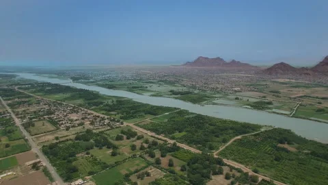 Third Nile Cataract, Northern Sudan, Africa (aerial photography) Stock Footage 106791941